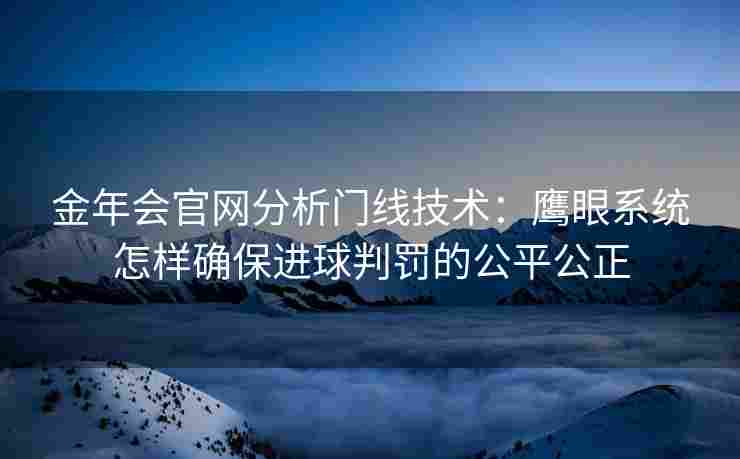 金年会官网分析门线技术：鹰眼系统怎样确保进球判罚的公平公正